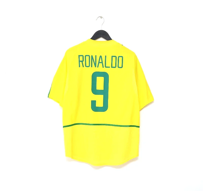 2002/04 RONALDO #9 Brazil Vintage Nike WC 2002 Home Football Shirt (L)