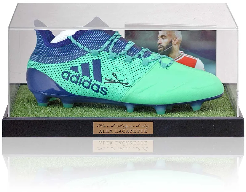 Alex Lacazette Arsenal FC Hand Signed Football Boot Presentation AFTAL COA