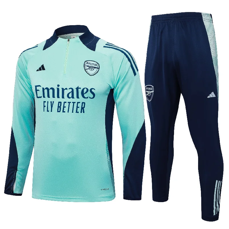 Arsenal 2024-25 Light Green and Navy Half-zip Tracksuit Set