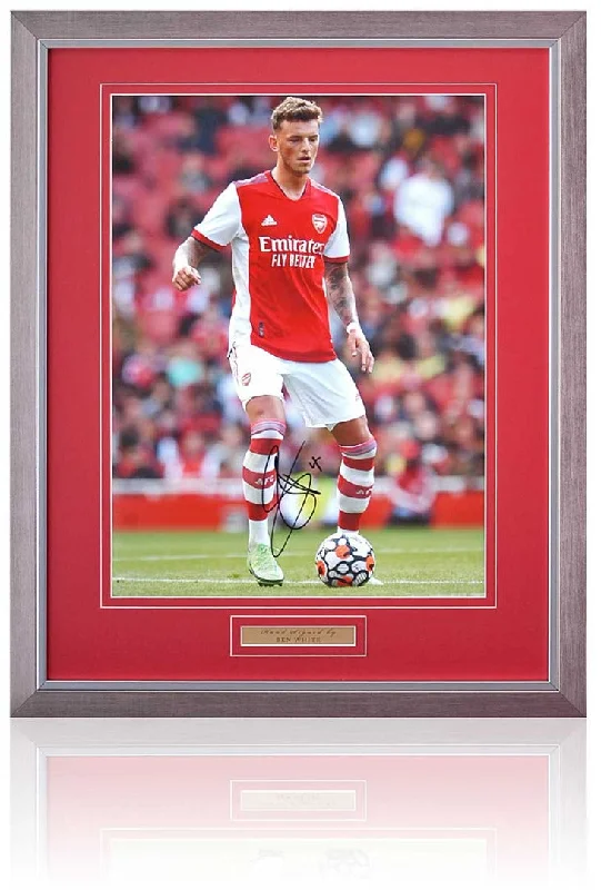 Ben White Arsenal Hand Signed 16x12'' Framed Photograph AFTAL COA