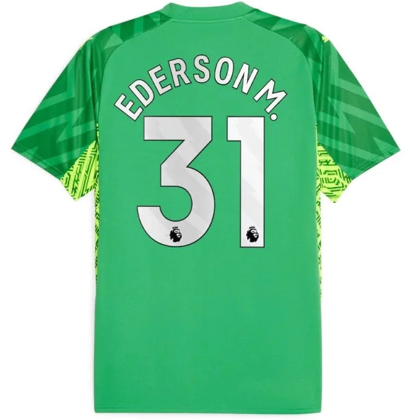 Camisa Manchester City Goleiro Verde 23/24 - Personalizada EDERSON M. N° 31 - Puma Torcedor Masculina