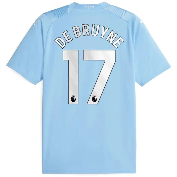 Camisa Manchester City Titular I 23/24 - Puma Torcedor Masculina Personalizada DE BRUYNE  N°17