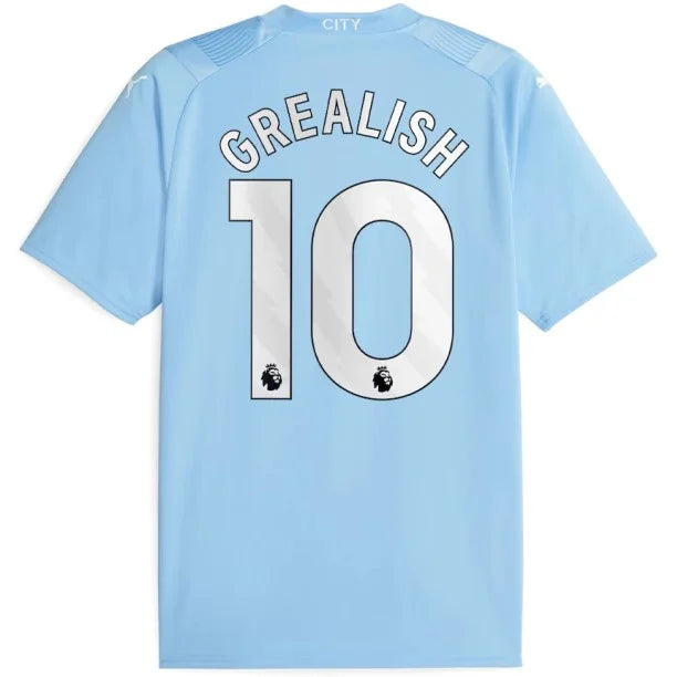 Camisa Manchester City Titular I 23/24 - Puma Torcedor Masculina Personalizada GREALISH N°10