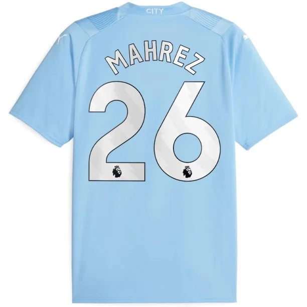 Camisa Manchester City Titular I 23/24 - Puma Torcedor Masculina Personalizada MAHREZ  N°26