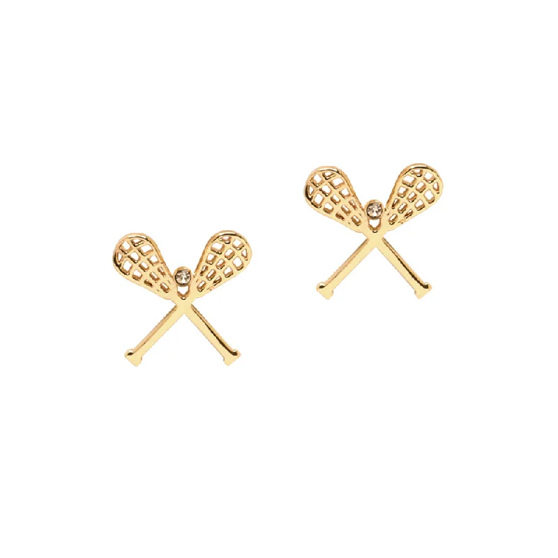 CC Sport Gold Lacrosse Earrings