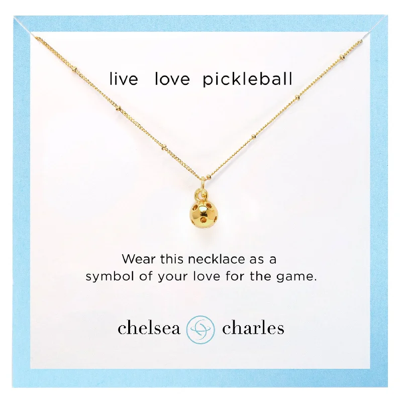 CC Sport Gold Pickleball Charm Necklace