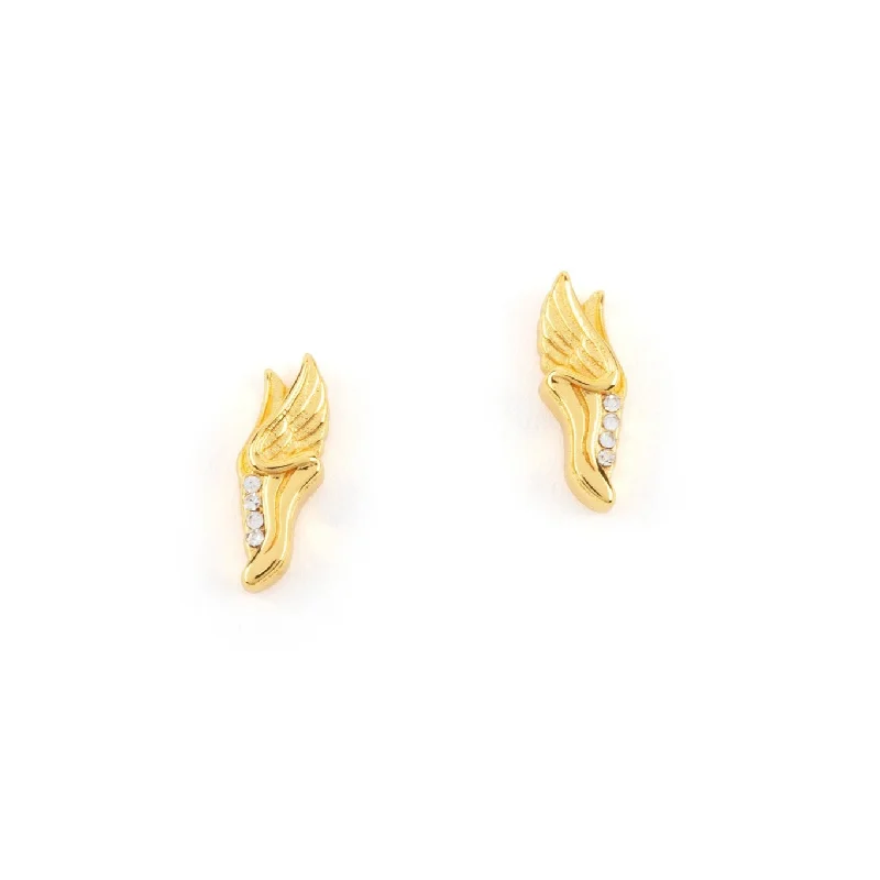 CC Sport Gold Winged Running Shoe Earrings