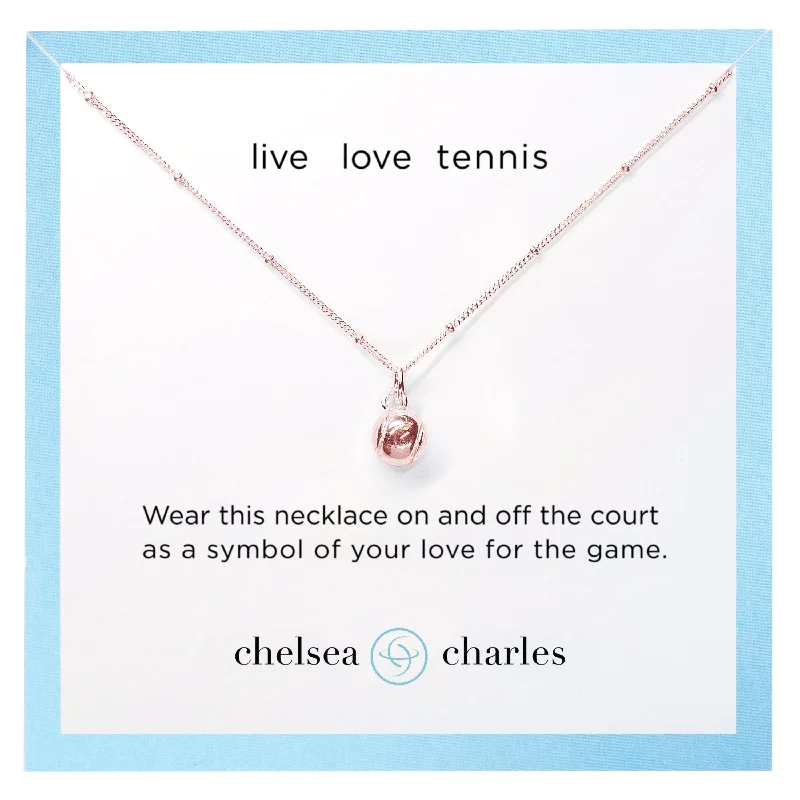 CC Sport Rose Gold Tennis Charm Necklace