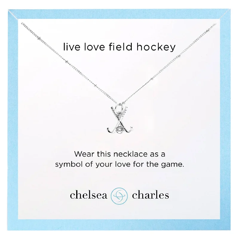 CC Sport Silver Field Hockey Charm Necklace