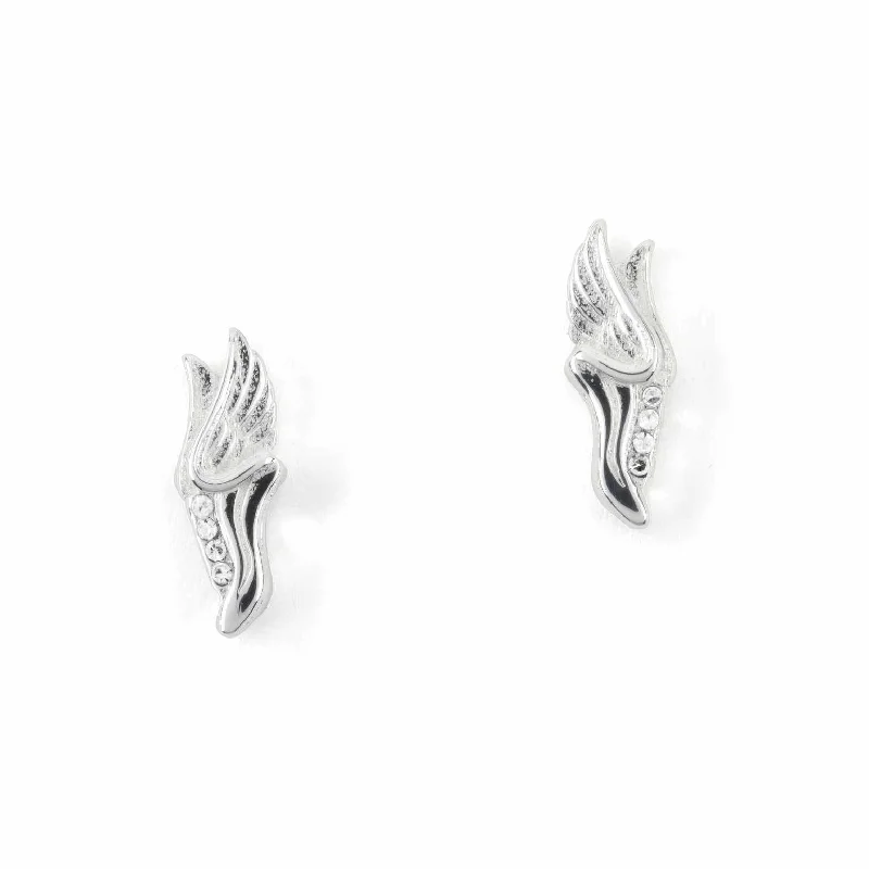 CC Sport Silver Winged Running Shoe Earrings