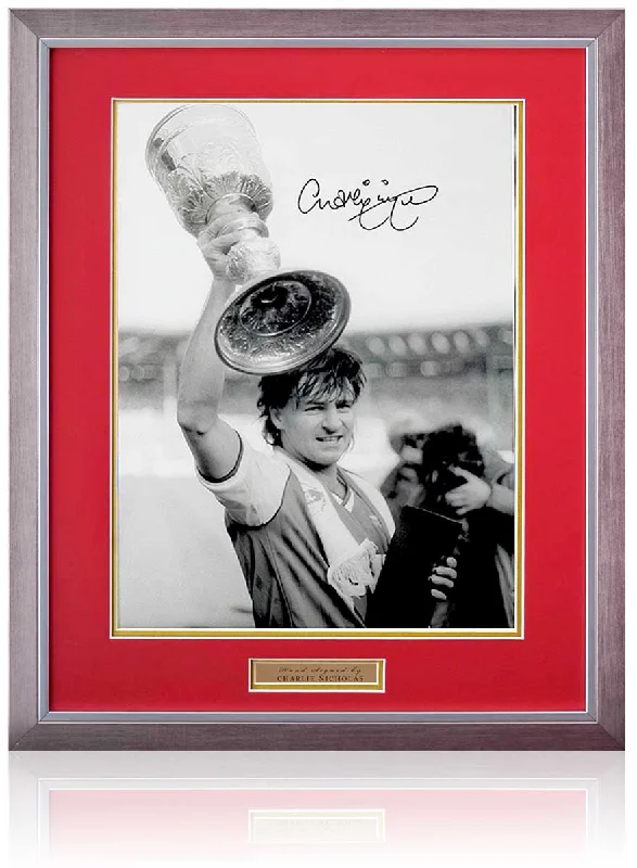 Charlie Nicholas Arsenal Legend Hand Signed 16x12'' Photograph AFTAL COA