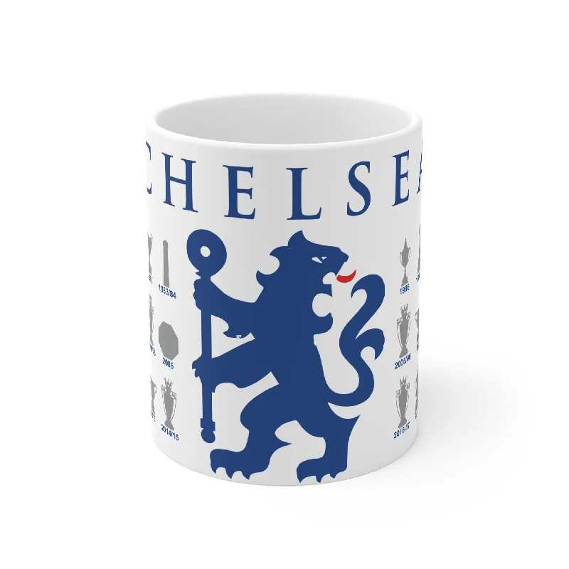 Chelsea Trophies Collection & Lion Mug - White