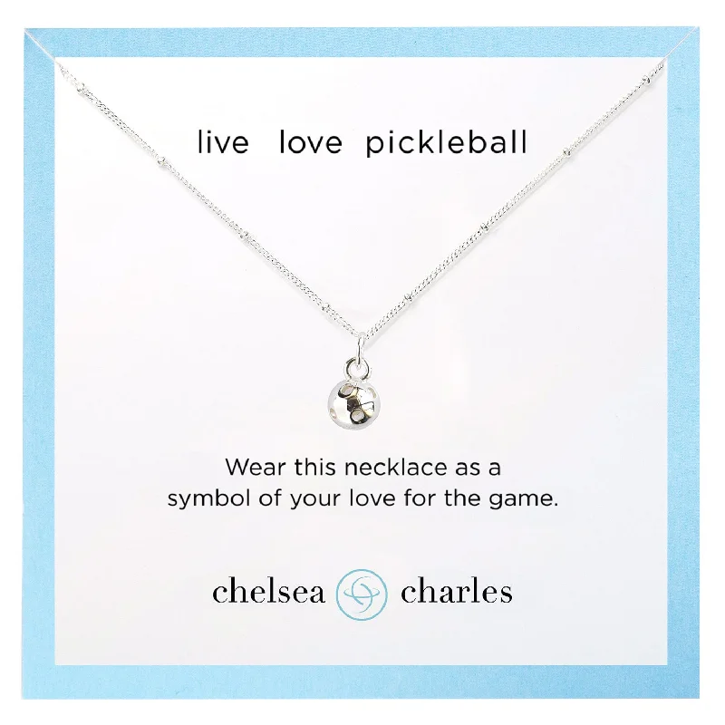 CC Sport Silver Pickleball Charm Necklace