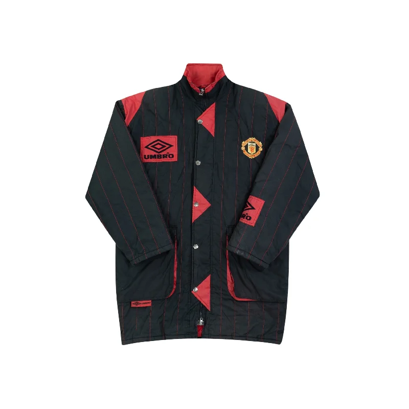 MANCHESTER UNITED 1992-93 PADDED BENCH JACKET - L