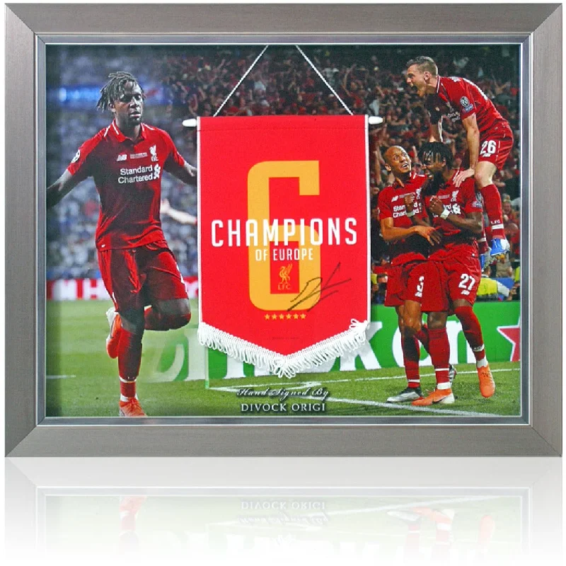 Divock Origi Liverpool Icon Hand Signed Champions of Europe 2019 Presentation COA