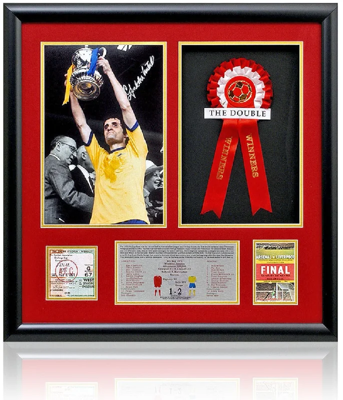 Frank McLintock Arsenal Legend Hand Signed 1971 The Double Presentation AFTAL COA