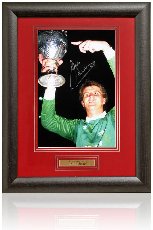 John Lukic Arsenal Legend Hand Signed Champions 12x8 Photo AFTAL COA