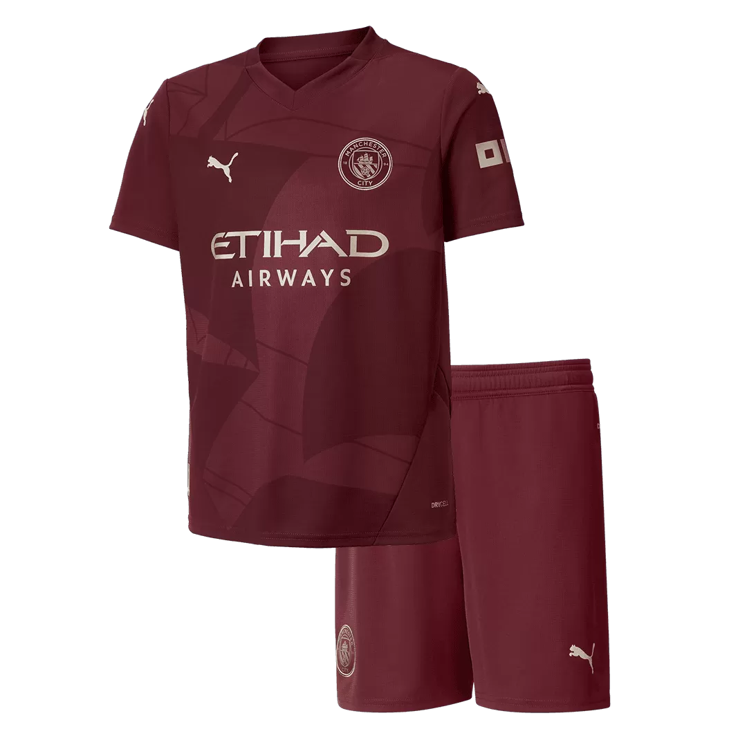 Kids Manchester City Third Away Soccer Kits 2024/25