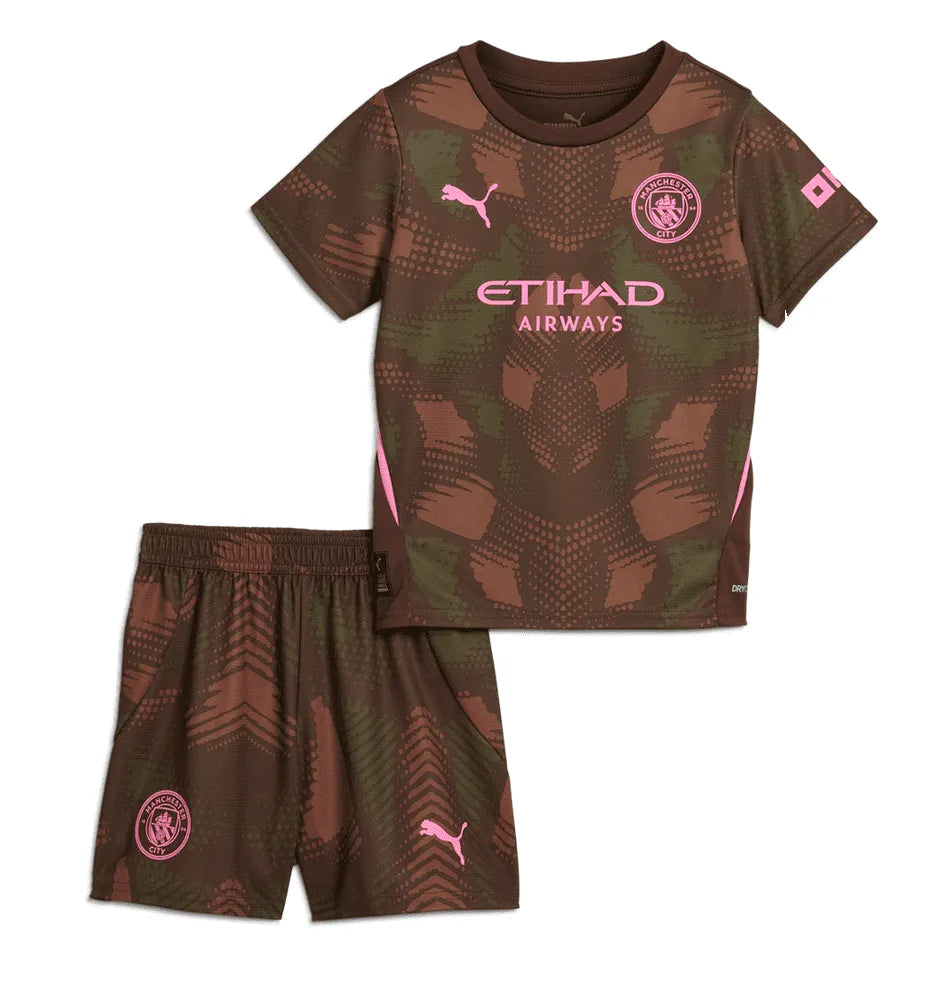 Kit Infantil Manchester City Goleiro 24/25 Unissex Puma - Marrom