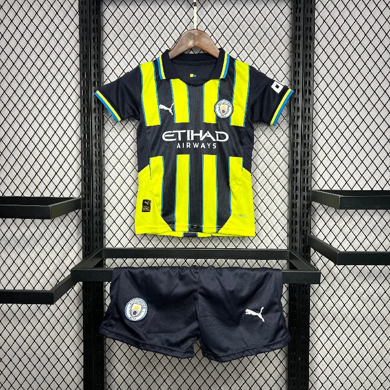 Kit Infantil Manchester City Away 24/25 Unissex Puma - Amarelo e Preto