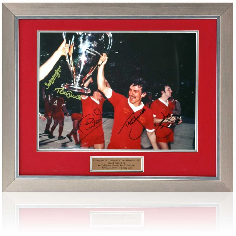 Liverpool 1977 European Cup Winners Hand Signed by 5 Legends 16x12" Photograph