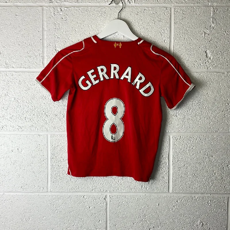 Liverpool 2014 Home Shirt - Junior - GERRARD 8 - Age 6-7 - Average Condition