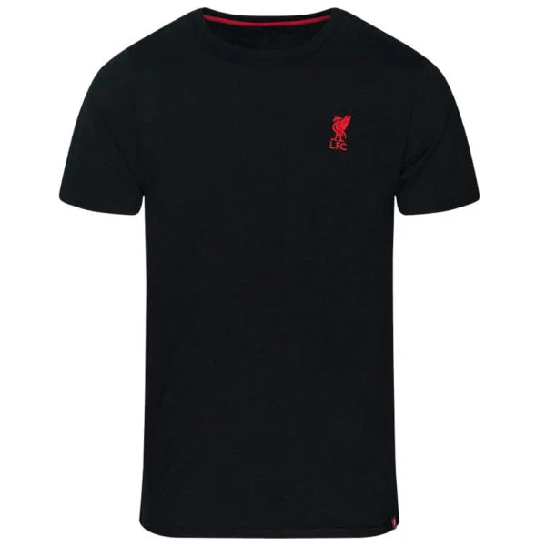 Liverpool FC Embroidered T Shirt - Mens - Black