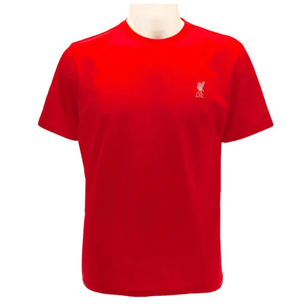 Liverpool FC Embroidered T Shirt - Mens - Red