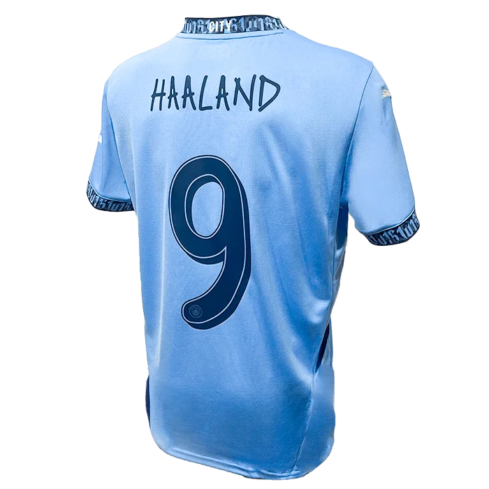 HAALAND #9 Manchester City FC Adults Home Jersey 2024/25 - Manchester City Font