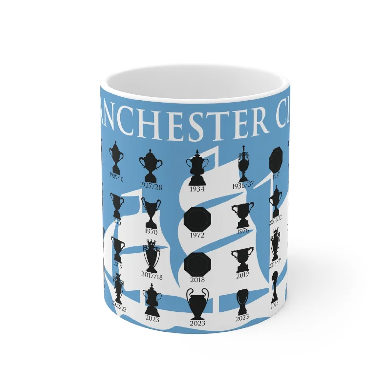 Manchester City Trophies Collection & Ship Mug - Blue