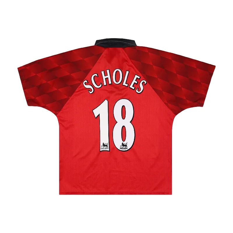 MANCHESTER UNITED 1996-98 HOME SHIRT - SCHOLES 18 - M