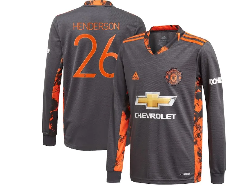 Manchester United Home Goalkeeper Shirt Shirt 2020-21 with Henderson 26 printing