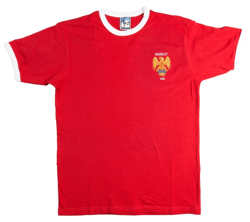 Manchester United Retro Football T Shirt 1958 FA Cup Final