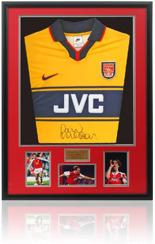 Paul Merson Arsenal Legend Hand Signed Rare Retro Away Shirt AFTAL COA