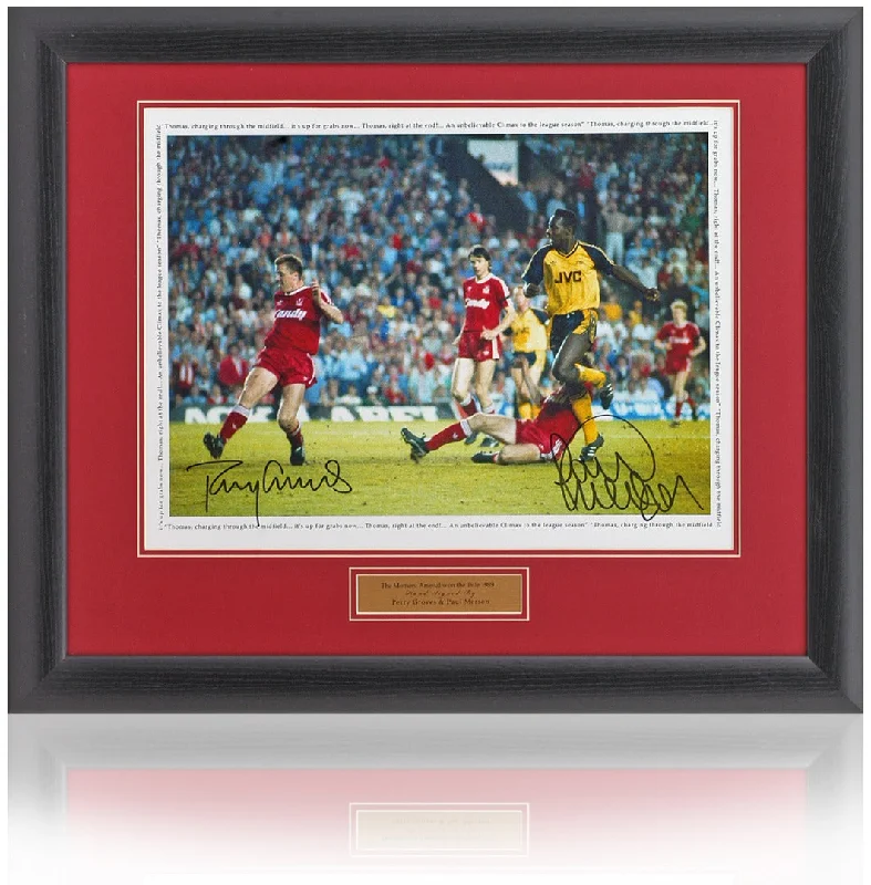 Paul Merson and Perry Groves Arsenal 1989 Hand Signed 16x12" Photograph AFTAL COA