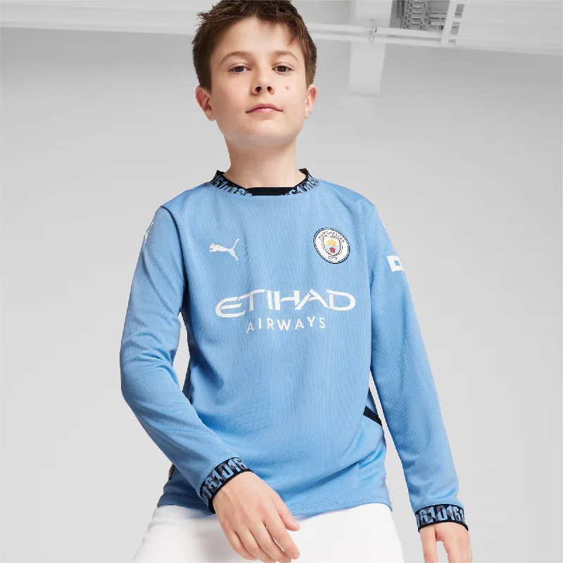 Man City 24/25 Home L/S Football Shirt Jnr