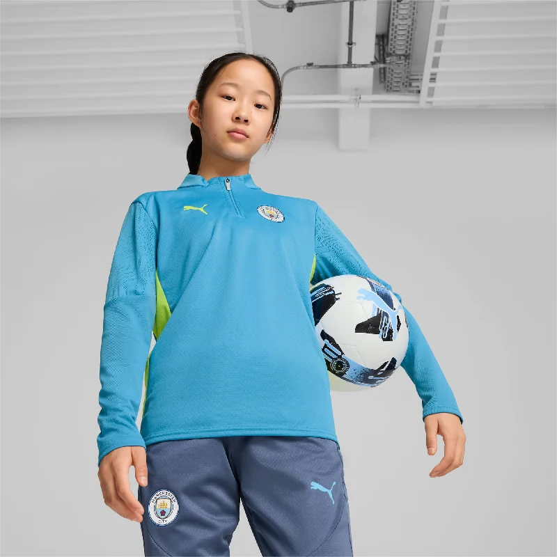 Man City Training 1/4 Football Zip Top Jnr