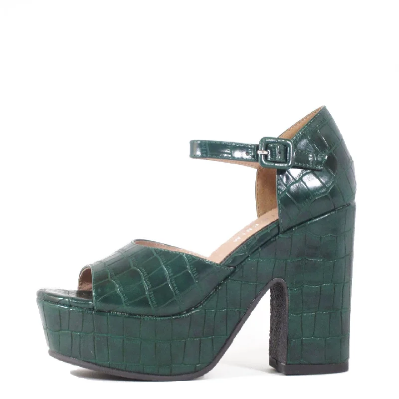 Quill Croco Platform Heels