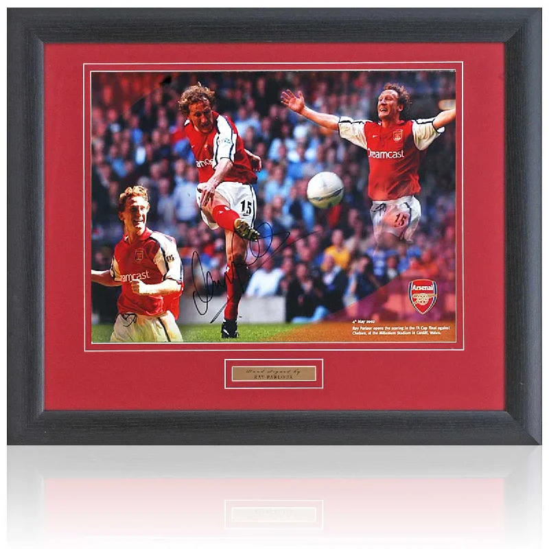 Ray Parlour Arsenal Legend Hand Signed 2002 FA Cup 16x12'' Montage AFTAL COA