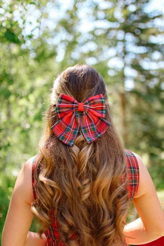 **PRE-ORDER** The Hair bow in Holiday Plaid