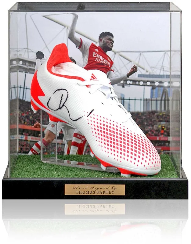 Thomas Partey Arsenal Hand Signed Football Boot Presentation AFTAL COA