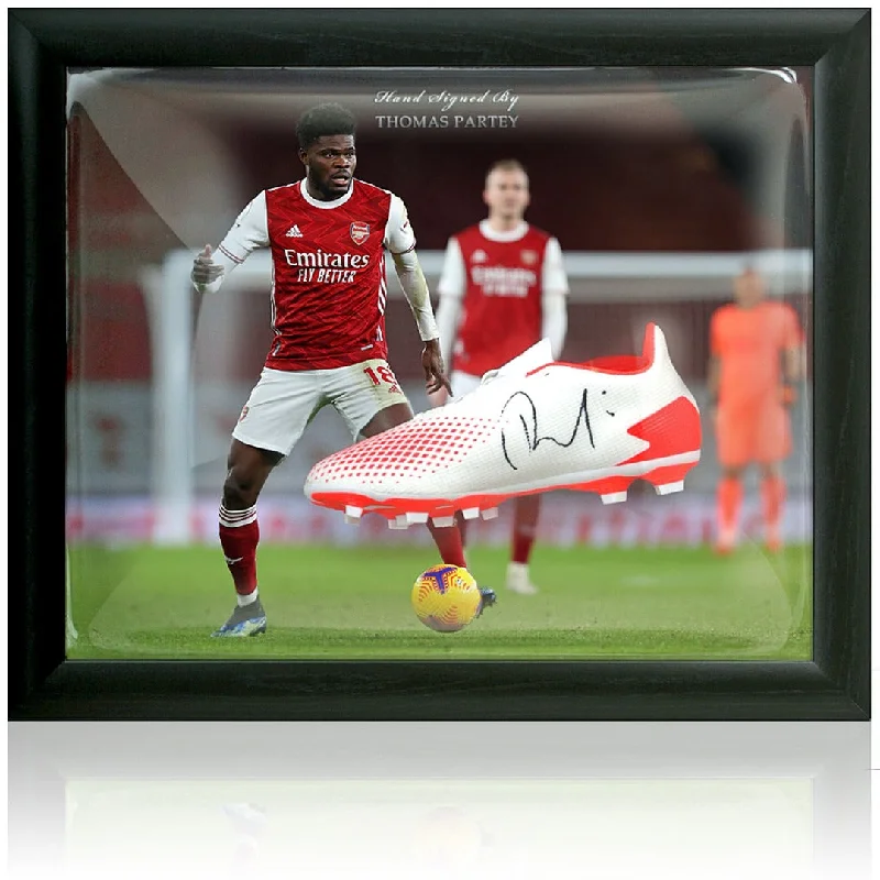 Thomas Partey Arsenal Hand Signed Football Boot Dome Presentation AFTAL COA